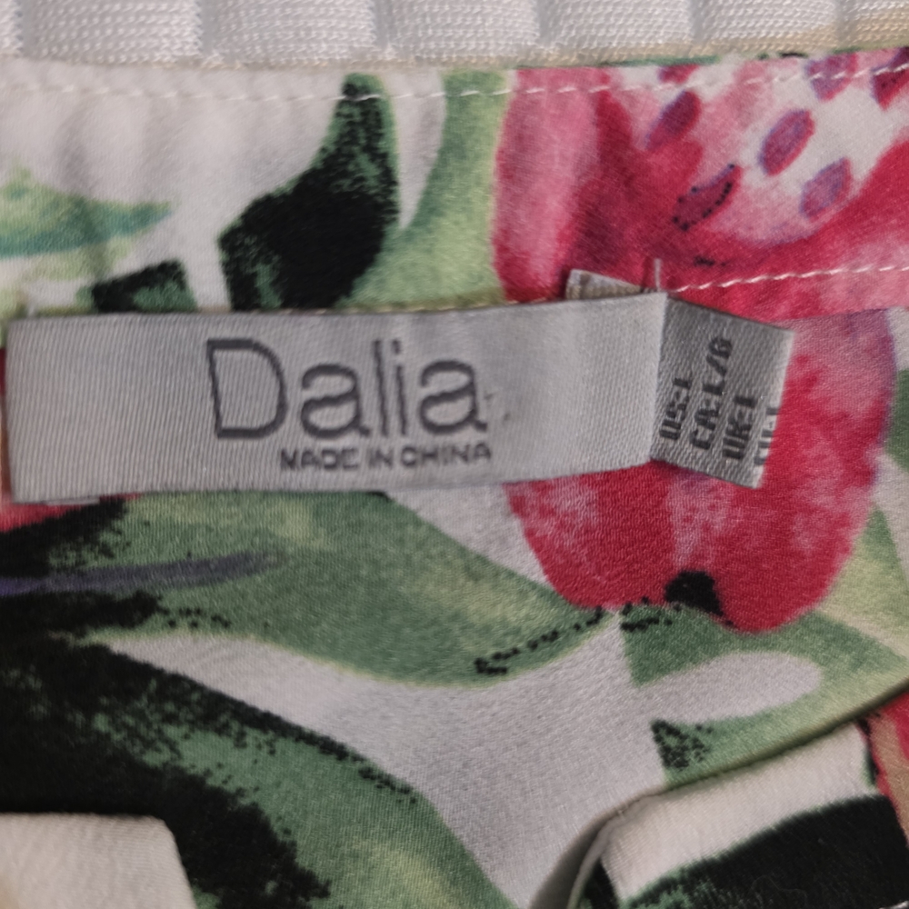 Dalia Tropical Floral Sleeveless Top Women's 10/12 Pink Green Resort EUC - Picture 2 of 7